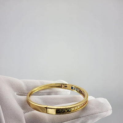 Rainbow Sparkle Bangle – Sterling Silver 925
