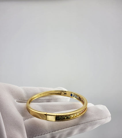 Rainbow Sparkle Bangle – Sterling Silver 925