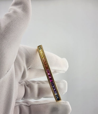 Rainbow Sparkle Bangle – Sterling Silver 925