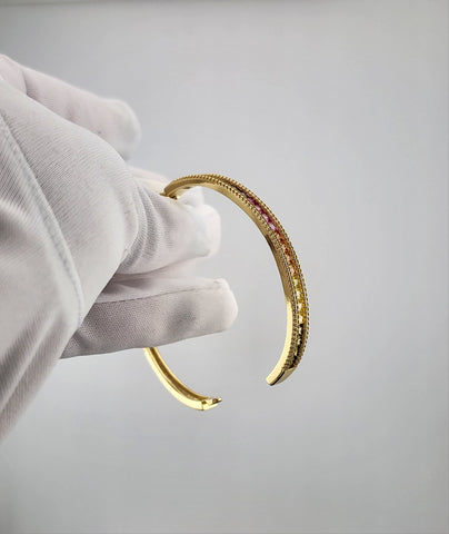Rainbow Sparkle Bangle – Sterling Silver 925