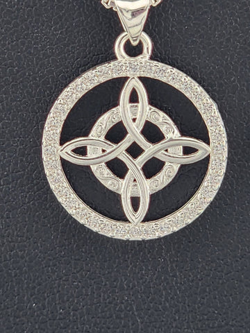 New Sterling Silver 925 Witch’s Knot Necklace – Wiccan Pagan Protection Amulet