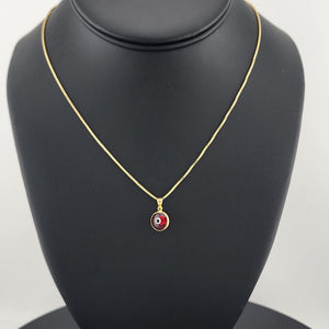 Sterling Silver 925 Evil Eye Pendant – Red Charm Necklace for Protection
