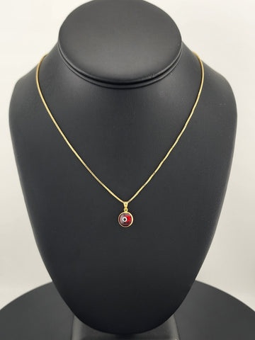 Sterling Silver 925 Evil Eye Pendant – Red Charm Necklace for Protection