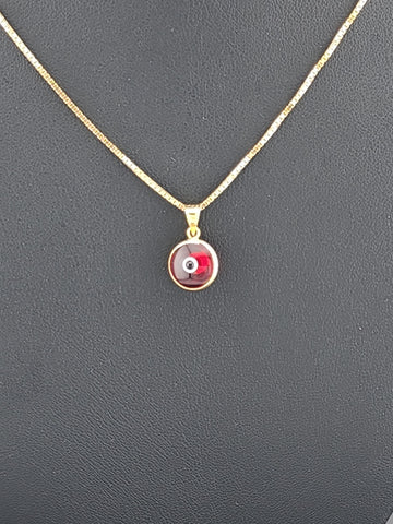 Sterling Silver 925 Evil Eye Pendant – Red Charm Necklace for Protection