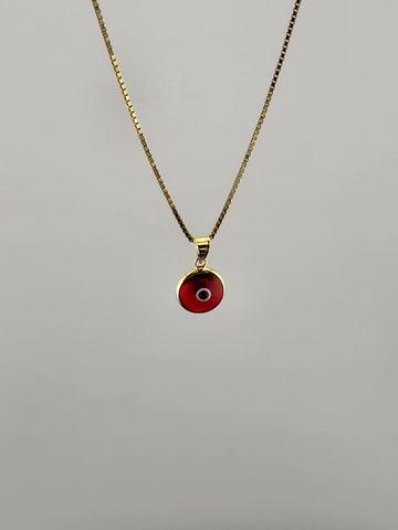 Sterling Silver 925 Evil Eye Pendant – Red Charm Necklace for Protection