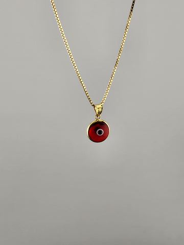 Sterling Silver 925 Evil Eye Pendant – Red Charm Necklace for Protection
