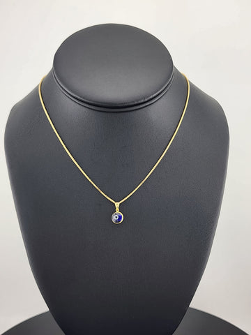 Sterling Silver 925 Evil Eye Pendant – Blue Charm Necklace for Protection