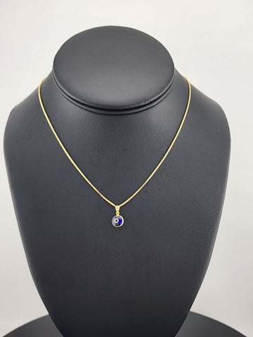 Sterling Silver 925 Evil Eye Pendant – Blue Charm Necklace for Protection