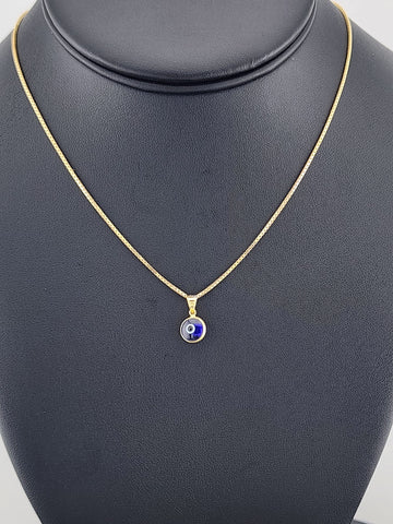 Sterling Silver 925 Evil Eye Pendant – Blue Charm Necklace for Protection