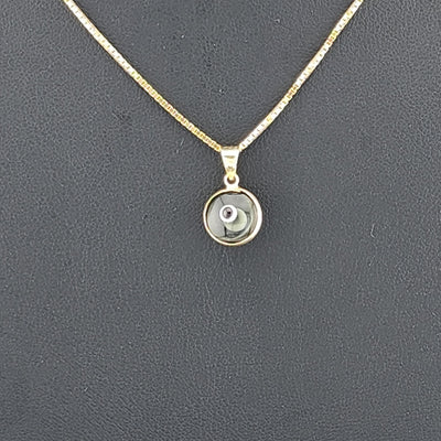 Sterling Silver 925 Evil Eye Pendant – Grey Charm Necklace for Protection