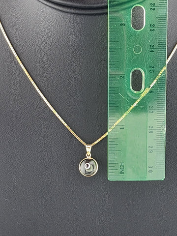 Sterling Silver 925 Evil Eye Pendant – Grey Charm Necklace for Protection
