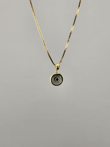 Sterling Silver 925 Evil Eye Pendant – Grey Charm Necklace for Protection