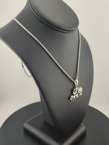 Sterling Silver Two Elephant Necklace – Mother & Baby Design