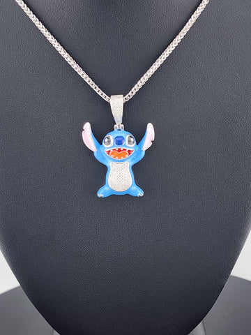 Sterling Silver 925 Stitch Pendant Necklace – Adorable & Playful Design