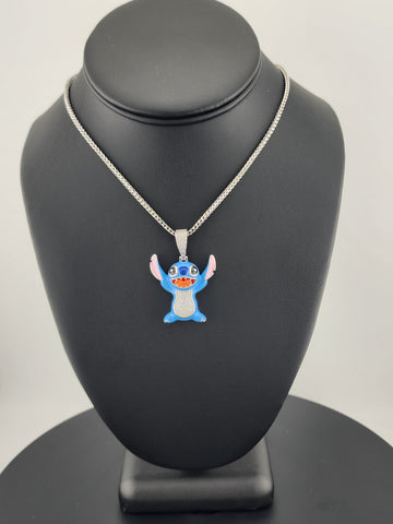 Sterling Silver 925 Stitch Pendant Necklace – Adorable & Playful Design