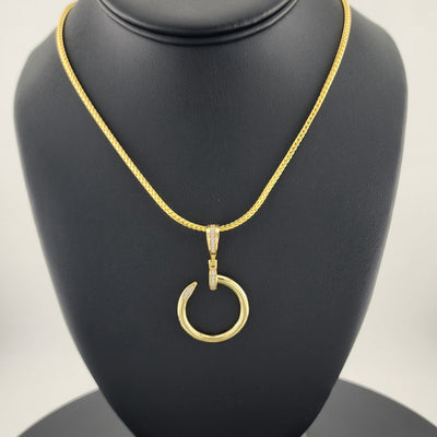 Brand New Sterling Silver 925 Nail Ring Necklace – Modern & Edgy Design