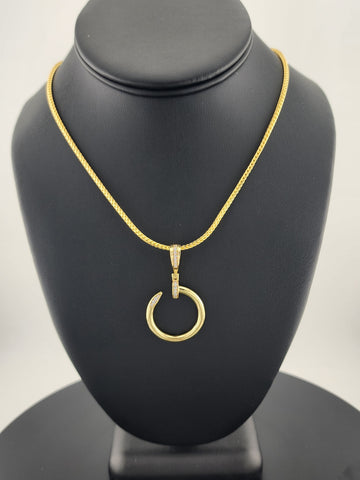 Brand New Sterling Silver 925 Nail Ring Necklace – Modern & Edgy Design