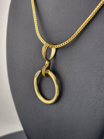 Brand New Sterling Silver 925 Nail Ring Necklace – Modern & Edgy Design