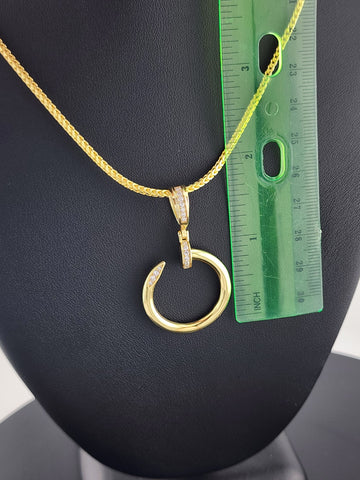 Brand New Sterling Silver 925 Nail Ring Necklace – Modern & Edgy Design