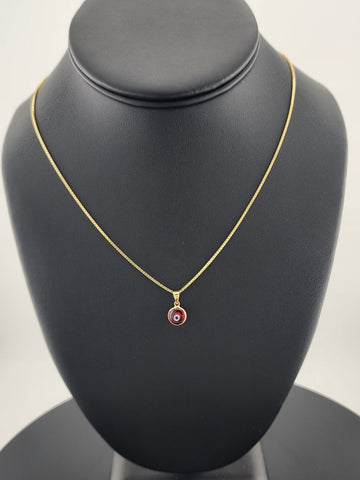 Sterling Silver 925 Evil Eye Pendant – Red Charm Necklace for Protection
