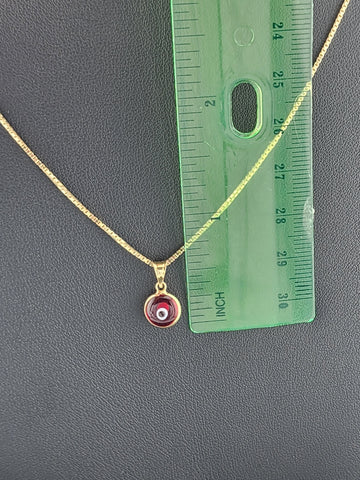 Sterling Silver 925 Evil Eye Pendant – Red Charm Necklace for Protection