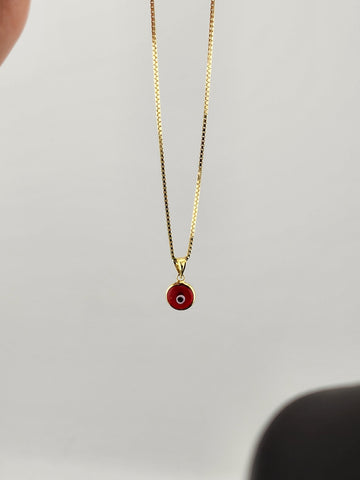 Sterling Silver 925 Evil Eye Pendant – Red Charm Necklace for Protection
