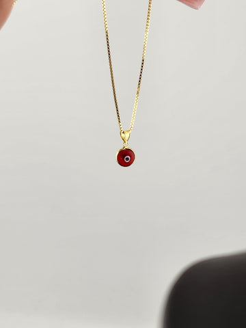 Sterling Silver 925 Evil Eye Pendant – Red Charm Necklace for Protection