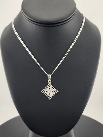 New Sterling Silver 925 Witch’s Knot Necklace – Wiccan Pagan Protection Amulet
