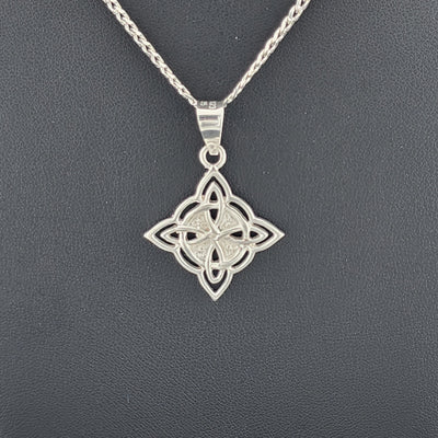 New Sterling Silver 925 Witch’s Knot Necklace – Wiccan Pagan Protection Amulet