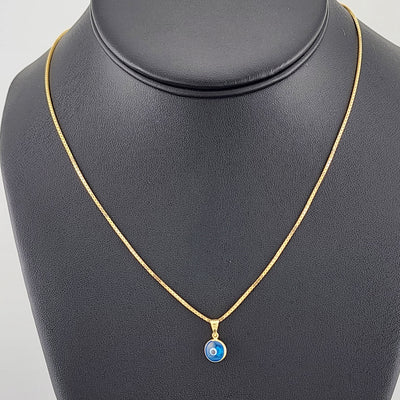 Sterling Silver 925 Evil Eye Pendant – Light Blue Charm Necklace for Protection