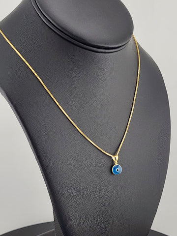 Sterling Silver 925 Evil Eye Pendant – Light Blue Charm Necklace for Protection
