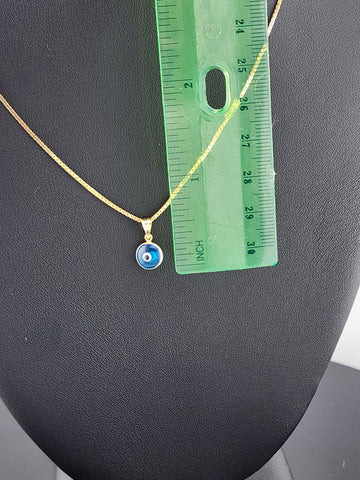 Sterling Silver 925 Evil Eye Pendant – Light Blue Charm Necklace for Protection