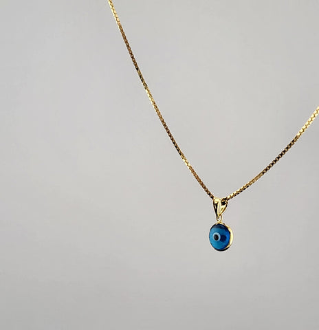Sterling Silver 925 Evil Eye Pendant – Light Blue Charm Necklace for Protection
