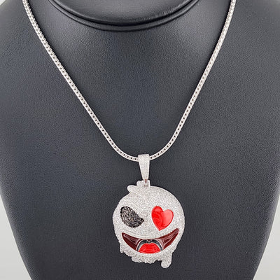Two-Faced Charm: Half & Half Emoji Necklace in 925 Silver