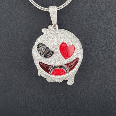 Two-Faced Charm: Half & Half Emoji Necklace in 925 Silver