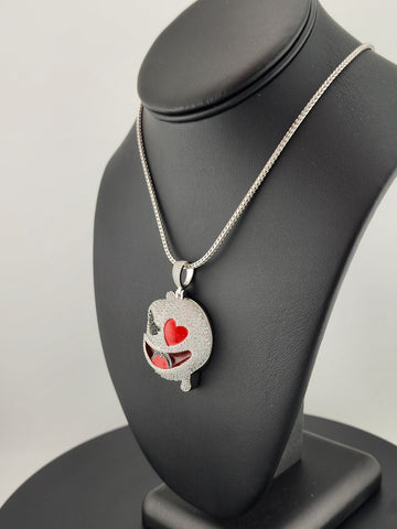 Two-Faced Charm: Half & Half Emoji Necklace in 925 Silver