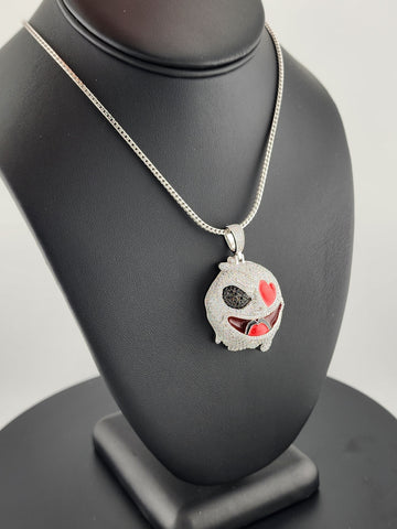 Two-Faced Charm: Half & Half Emoji Necklace in 925 Silver