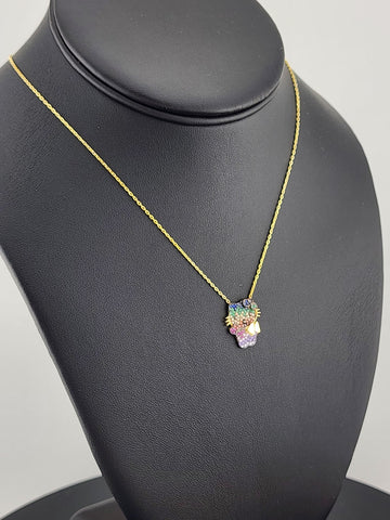 Colorful Hello Kitty Pendant Necklace – Sterling Silver 925