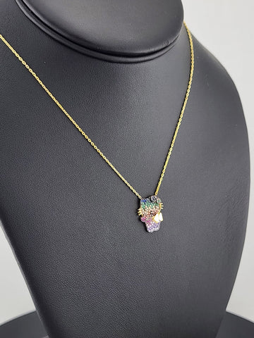 Colorful Hello Kitty Pendant Necklace – Sterling Silver 925