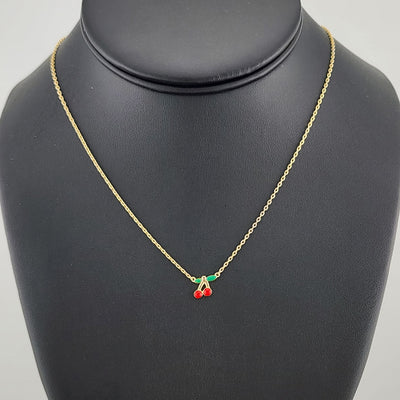 Fruity & Fun: Sterling Silver Cherry Pendant Necklace