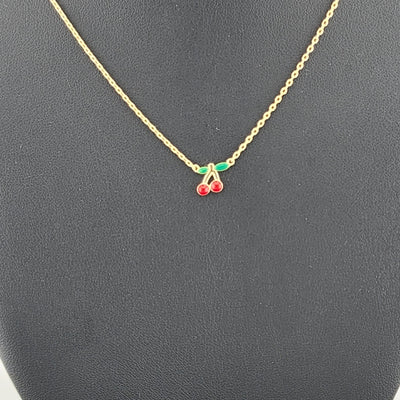 Fruity & Fun: Sterling Silver Cherry Pendant Necklace