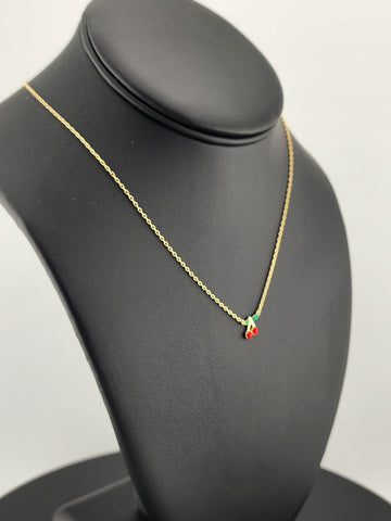 Fruity & Fun: Sterling Silver Cherry Pendant Necklace