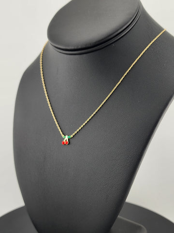 Fruity & Fun: Sterling Silver Cherry Pendant Necklace