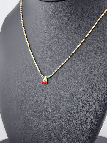 Fruity & Fun: Sterling Silver Cherry Pendant Necklace