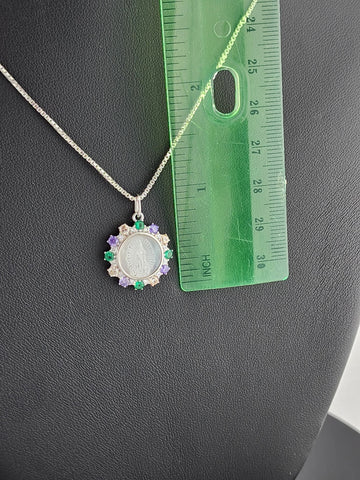 Elegant 925 Silver Virgen De Guadalupe Necklace – Faith-Inspired Jewelry