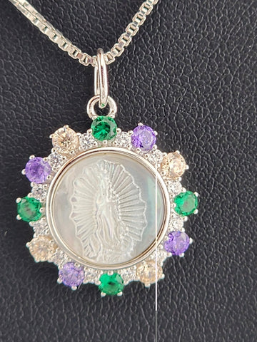 Elegant 925 Silver Virgen De Guadalupe Necklace – Faith-Inspired Jewelry