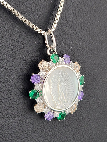 Elegant 925 Silver Virgen De Guadalupe Necklace – Faith-Inspired Jewelry