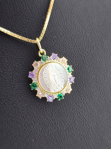 Elegant 925 Silver Virgen De Guadalupe Necklace – Faith-Inspired Jewelry