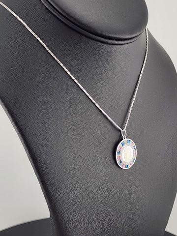 925 Sterling Silver Virgen Pendant Necklace – New with Tags