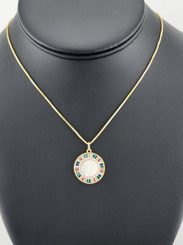 925 Sterling Silver Virgen Pendant Necklace – New with Tags